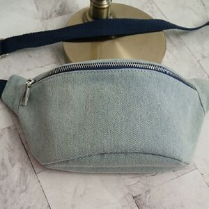 Casual Light Blue Denim Crossbody Fanny Pack